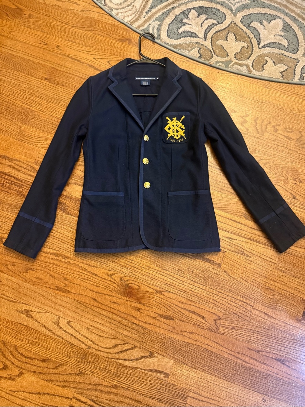 Navy Women’s Ralph Lauren Sports Blazer with Gold Crest